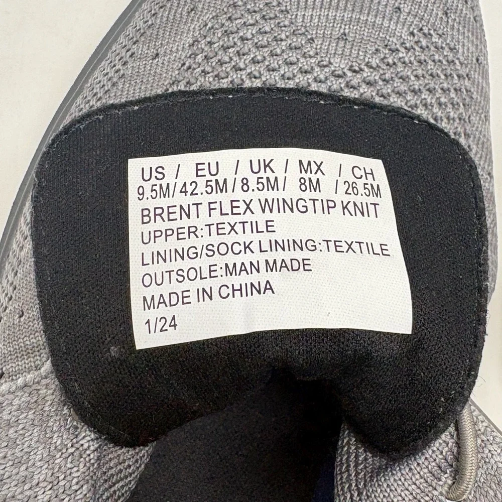 Kenneth Cole Brent Flex Wingtip Oxford‎ Shoes Mens 9.5 Gray Knit Flex System RF